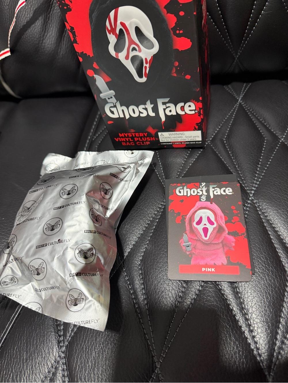 Culturefly Ghost face Mystery Vinyl Plush Bag Clip 1/27 Pink Chase SCREAM